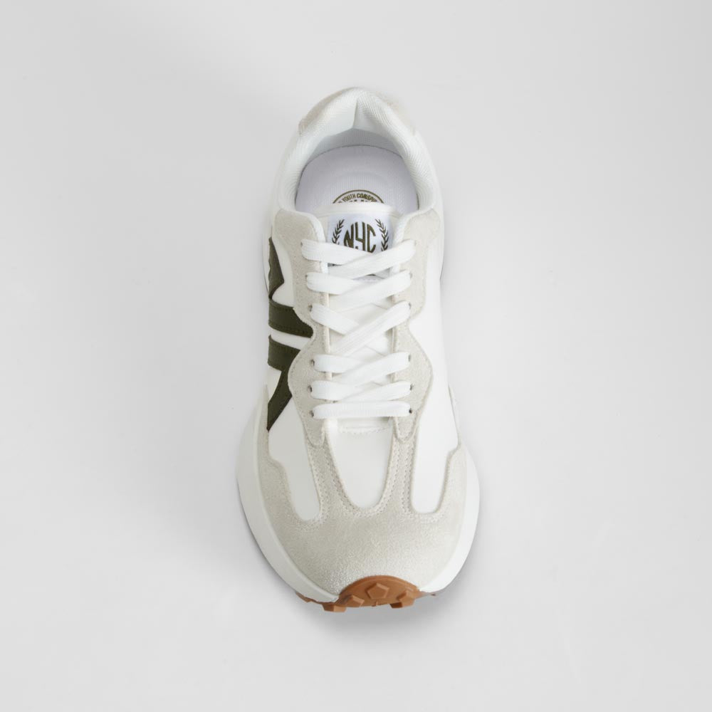 Zapatilla urbana retro jogger blanca NYC