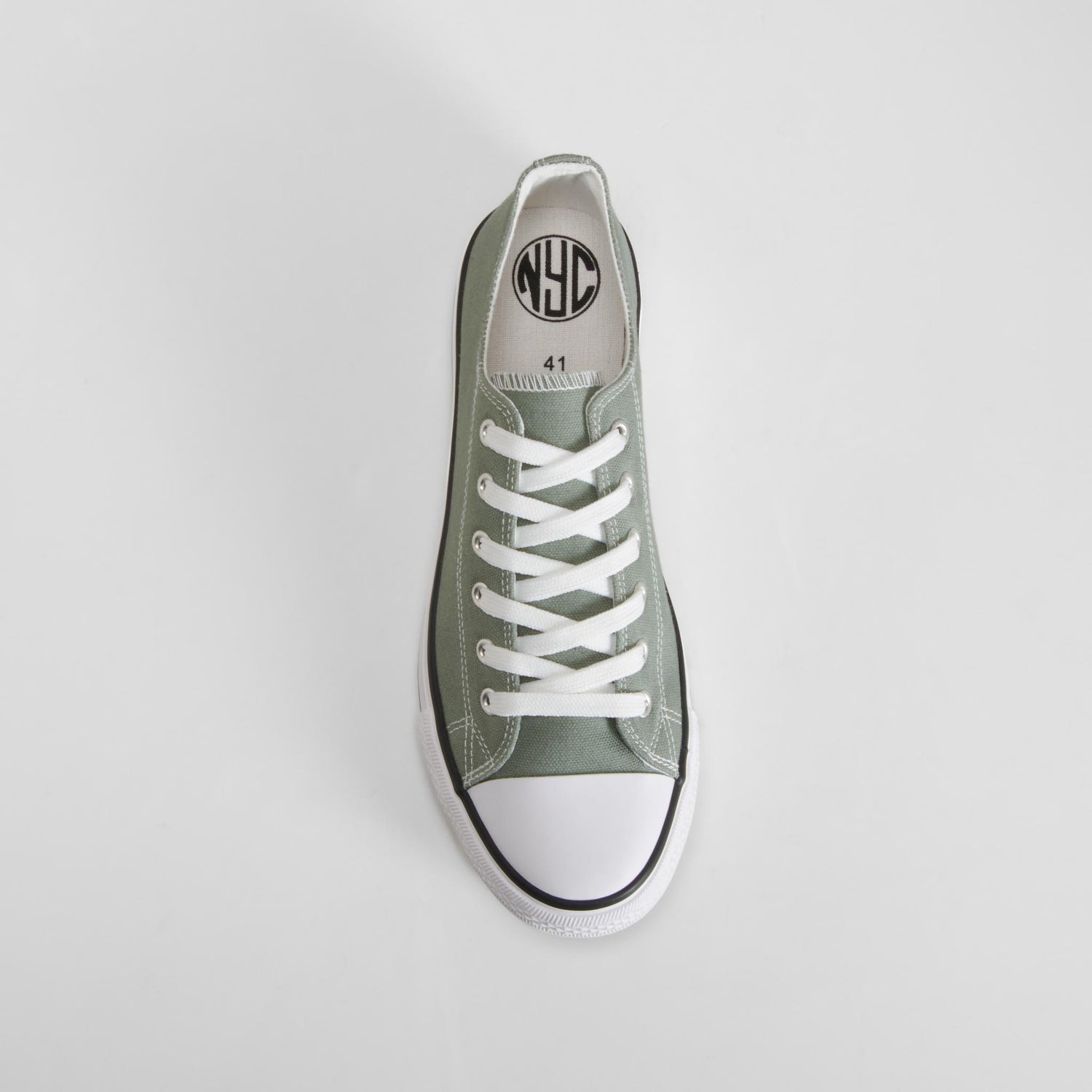 Zapatilla lona casual puntera verde NYC