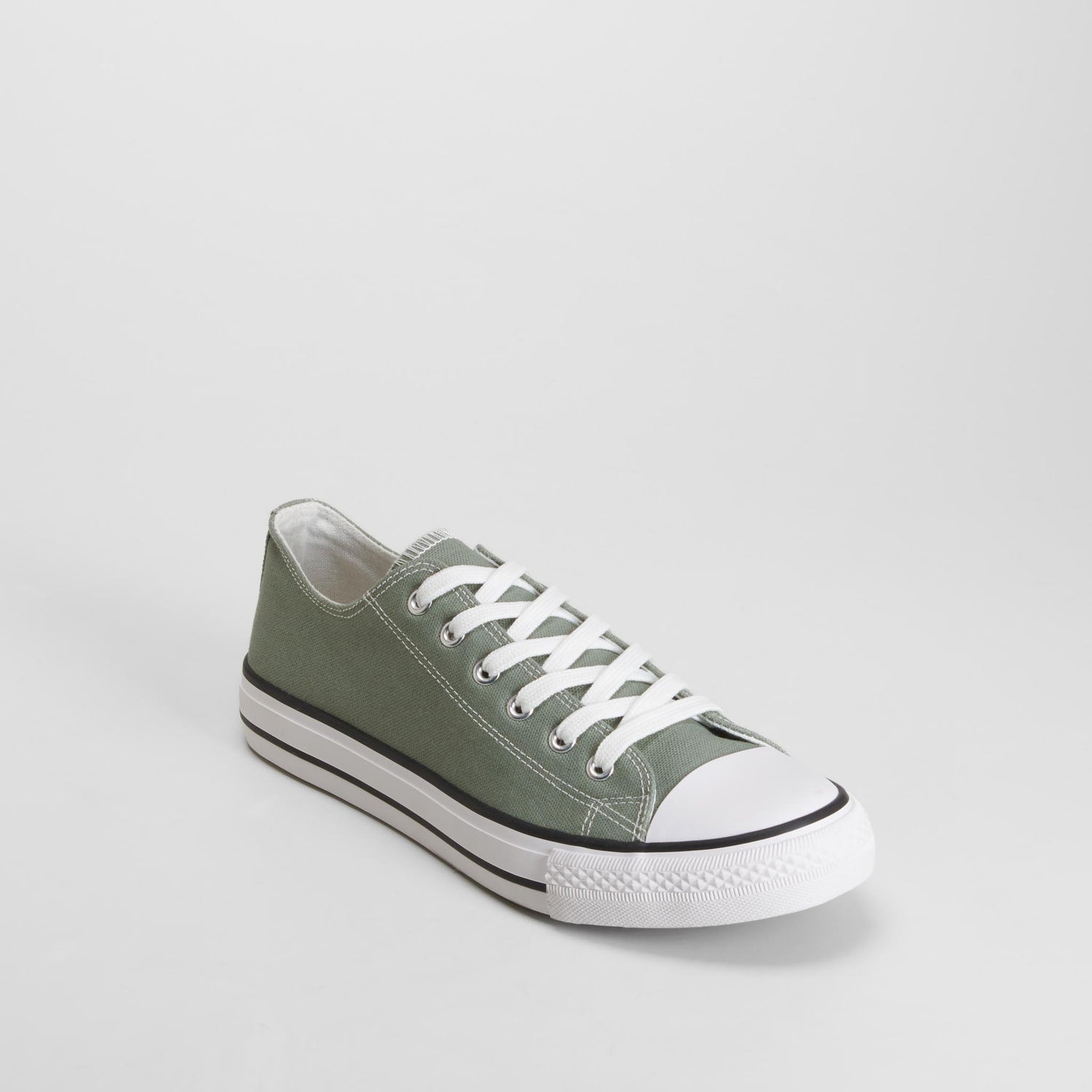 Zapatilla lona casual puntera verde NYC