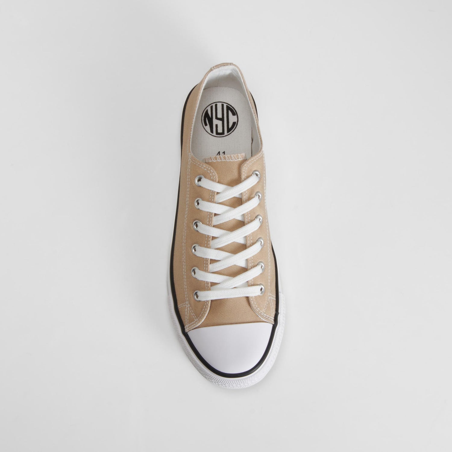 Zapatilla lona casual puntera beige NYC