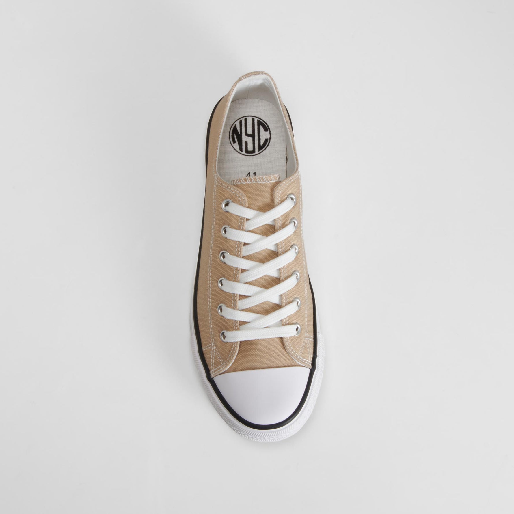Zapatilla lona casual puntera beige NYC