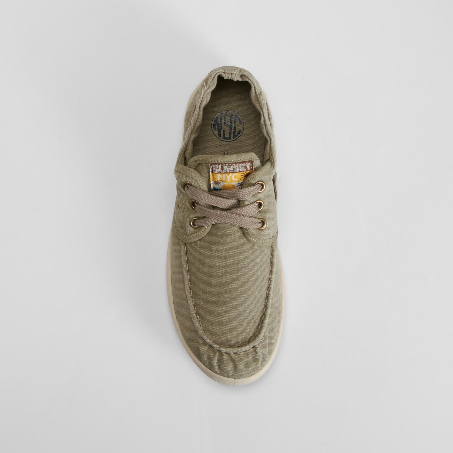 Zapatilla lona náutico beige NYC