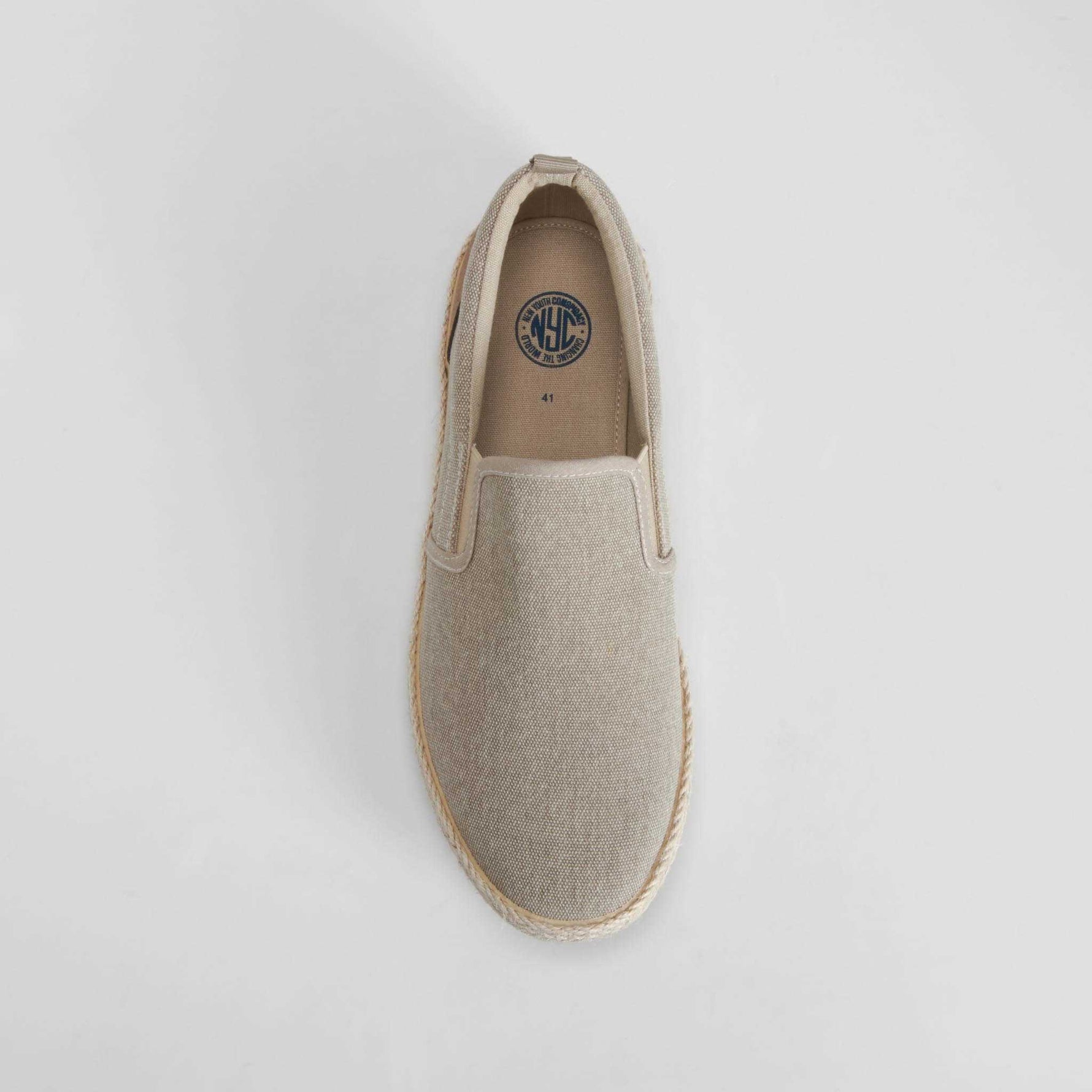 Zapatilla lona slip on casual beige NYC