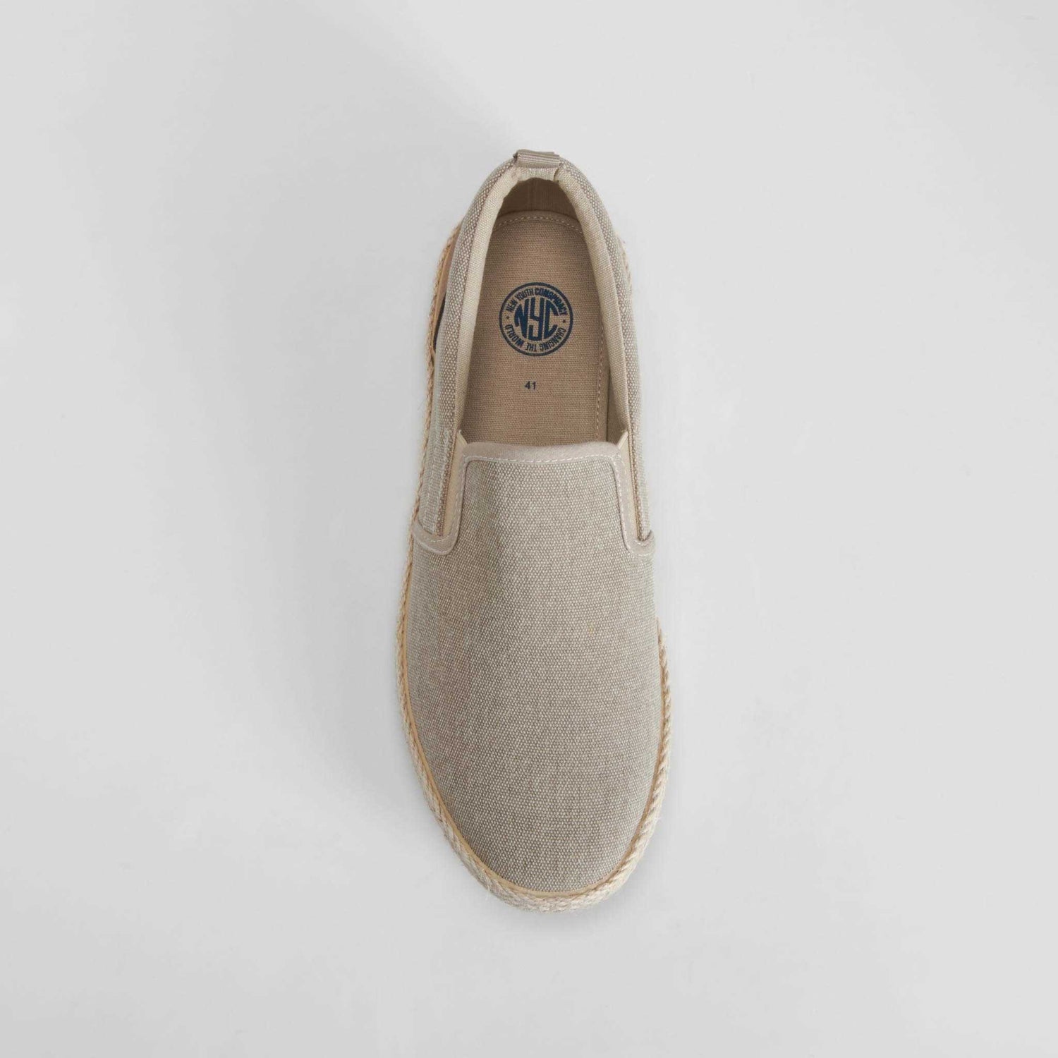 Zapatilla lona slip on casual beige NYC