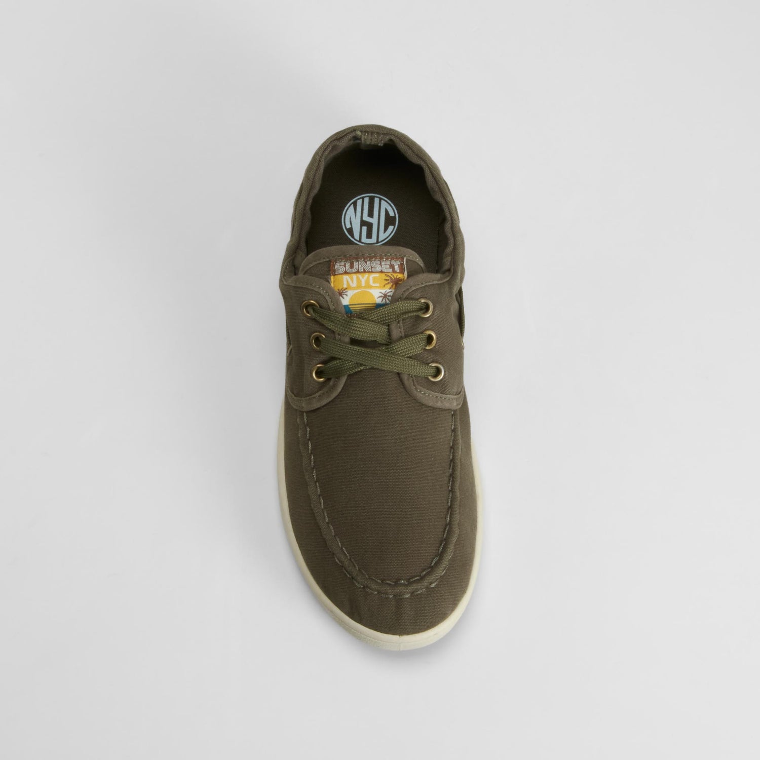 Zapatilla lona náutico verde NYC