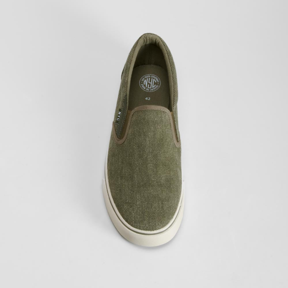 Zapatilla lona slip on verde NYC