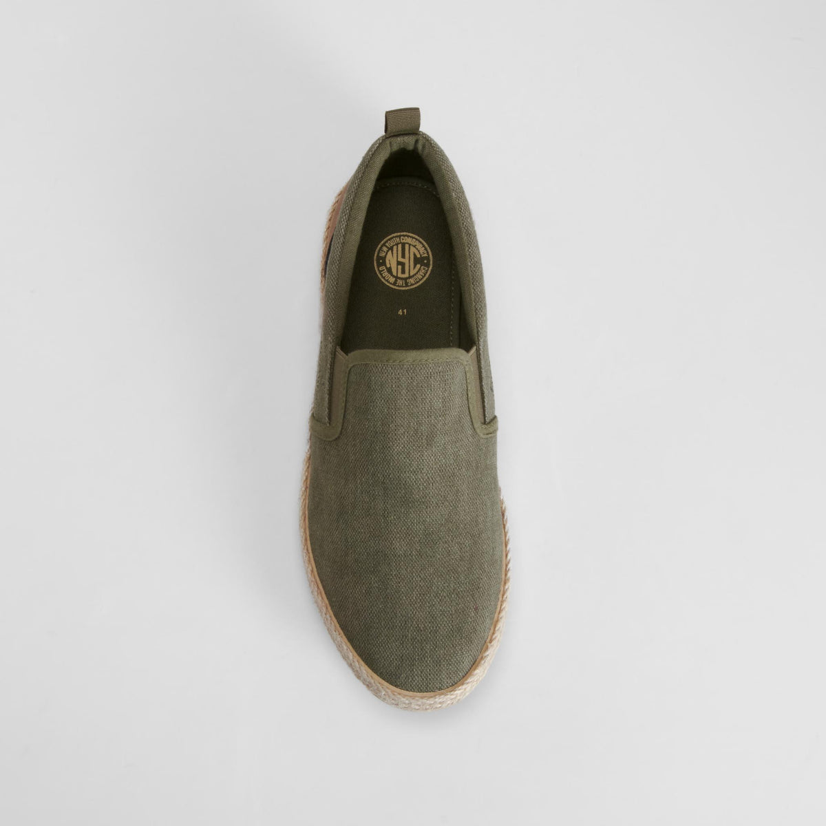 Zapatilla lona slip on casual verde NYC