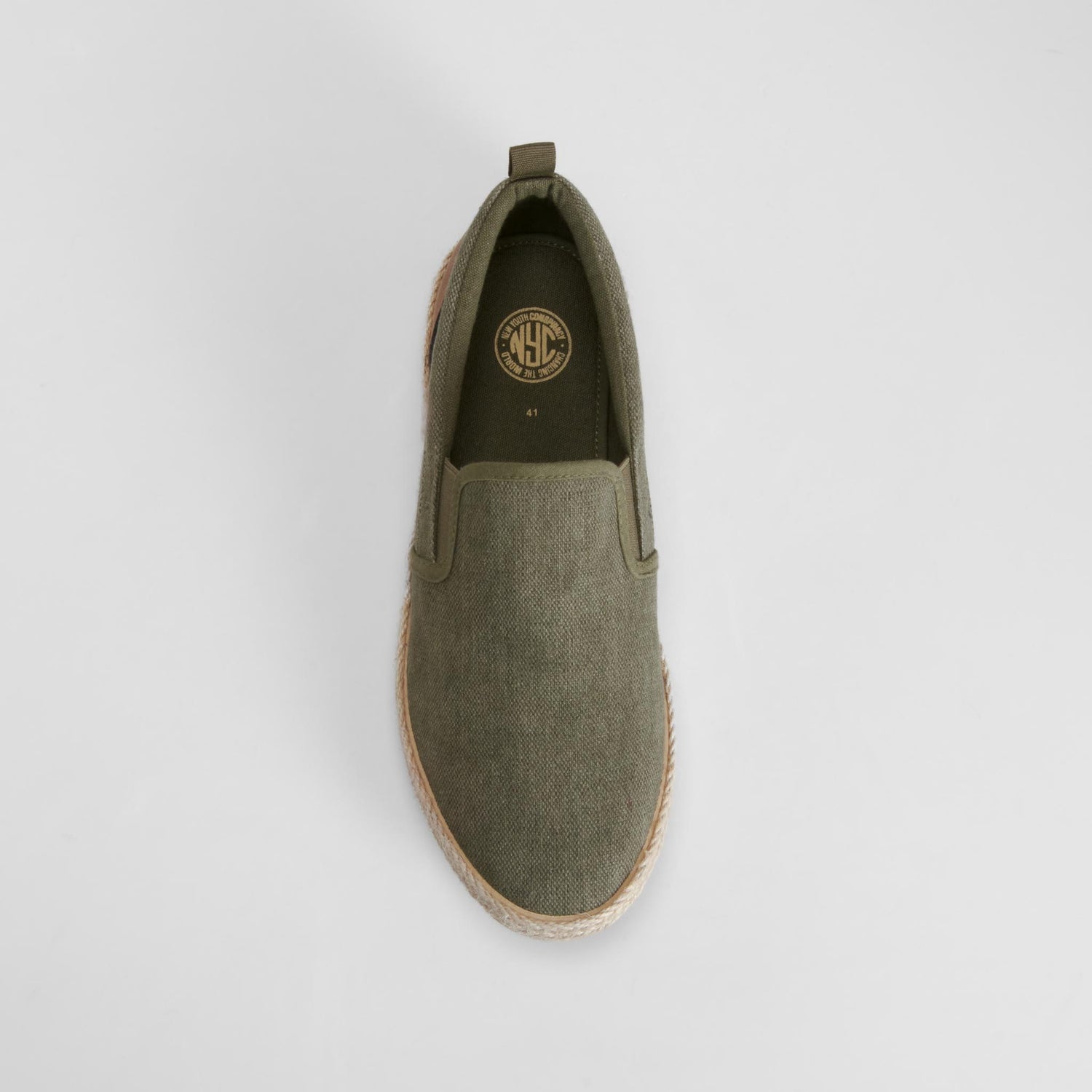 Zapatilla lona slip on casual verde NYC