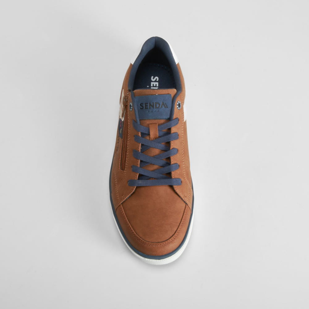 Deportiva casual con cremallera marrón SENDA ROAD