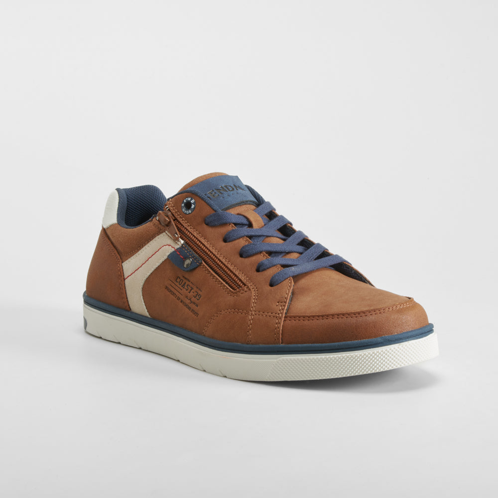Deportiva casual con cremallera marrón SENDA ROAD