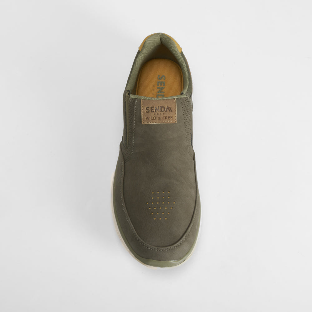 Deportiva casual slip on kaki SENDA ROAD