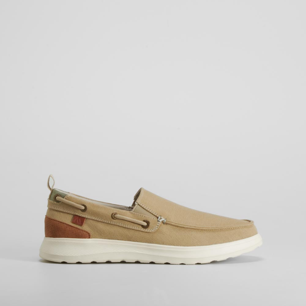 Zapatilla lona slip on beige casual SENDA ROAD