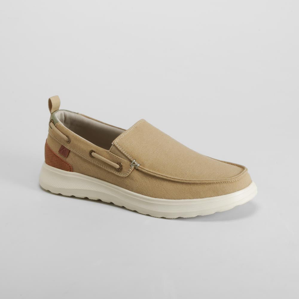 Zapatilla lona slip on beige casual SENDA ROAD