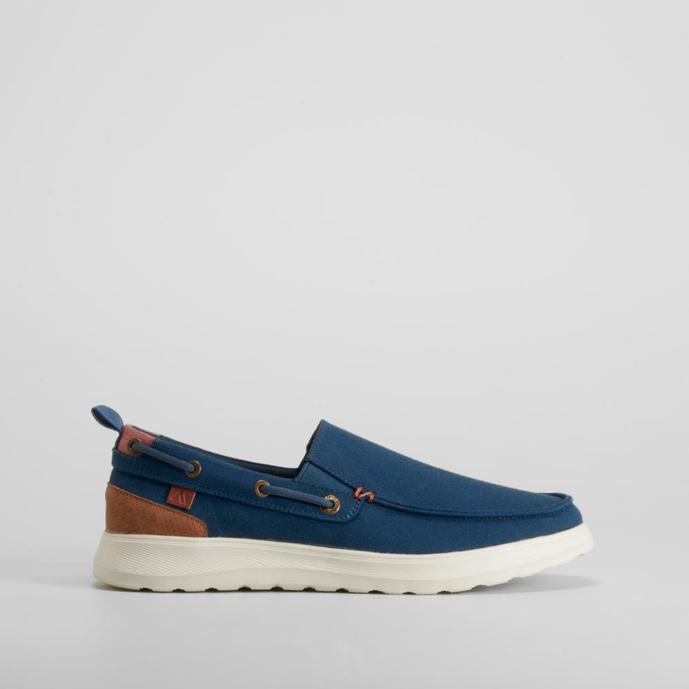 Zapatilla lona slip on azul casual SENDA ROAD