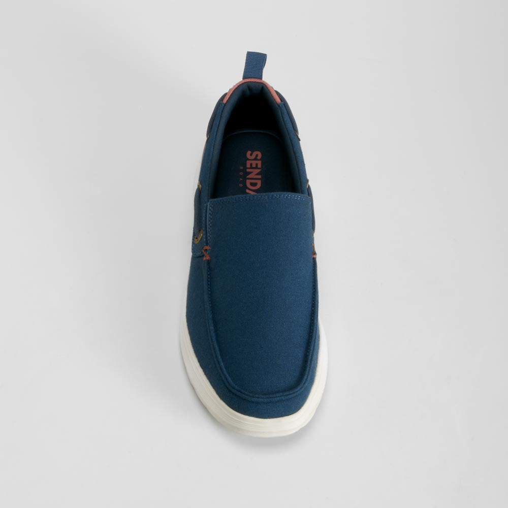 Zapatilla lona slip on azul casual SENDA ROAD