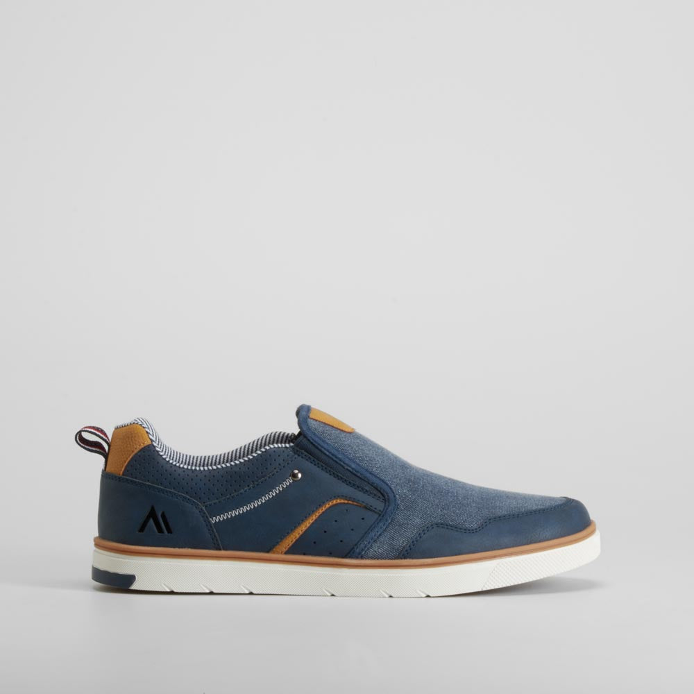 Zapatilla lona slip on color azul SENDA ROAD