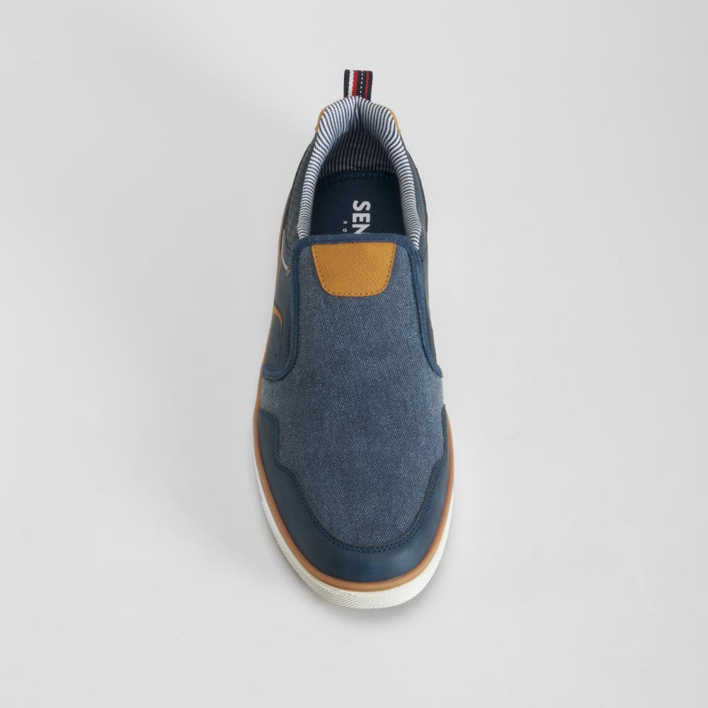 Zapatilla lona slip on color azul SENDA ROAD