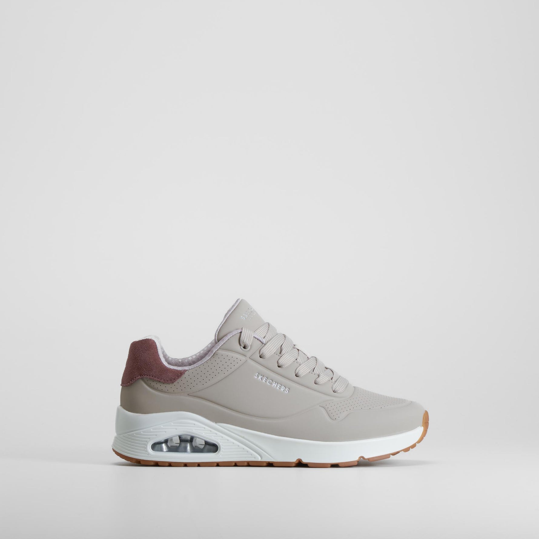 Zapatilla deportiva UNO beige cordones SKECHERS