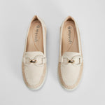 Mocasín cuña confort beige MYSOFT
