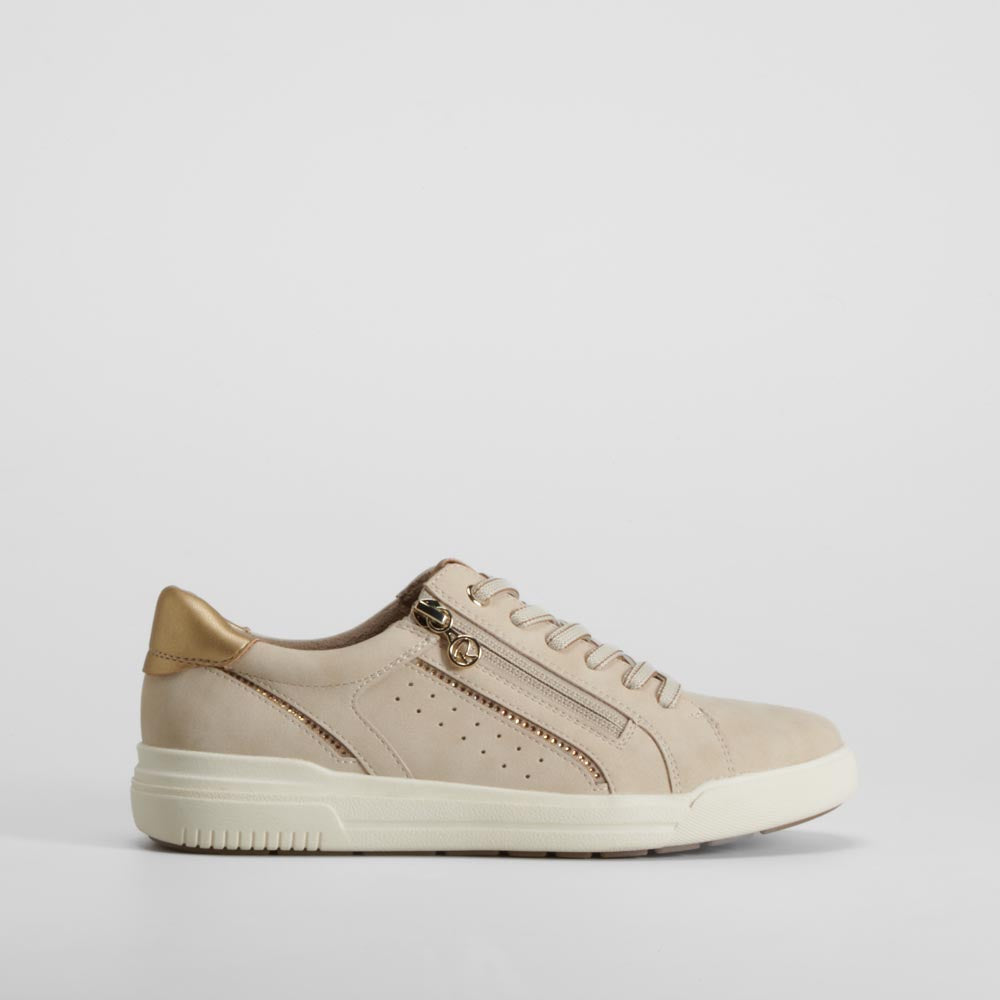 Deportiva beige con cremallera lateral RELIFE