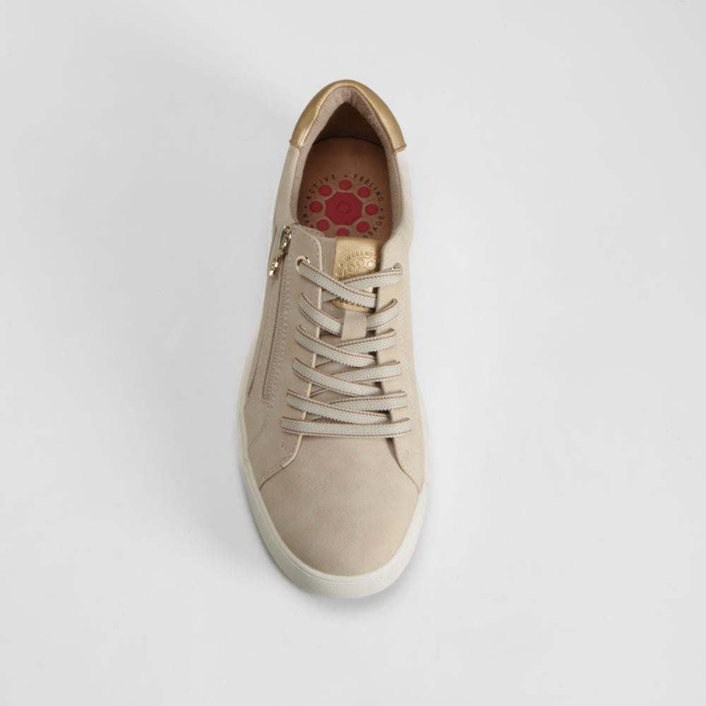Deportiva beige con cremallera lateral RELIFE