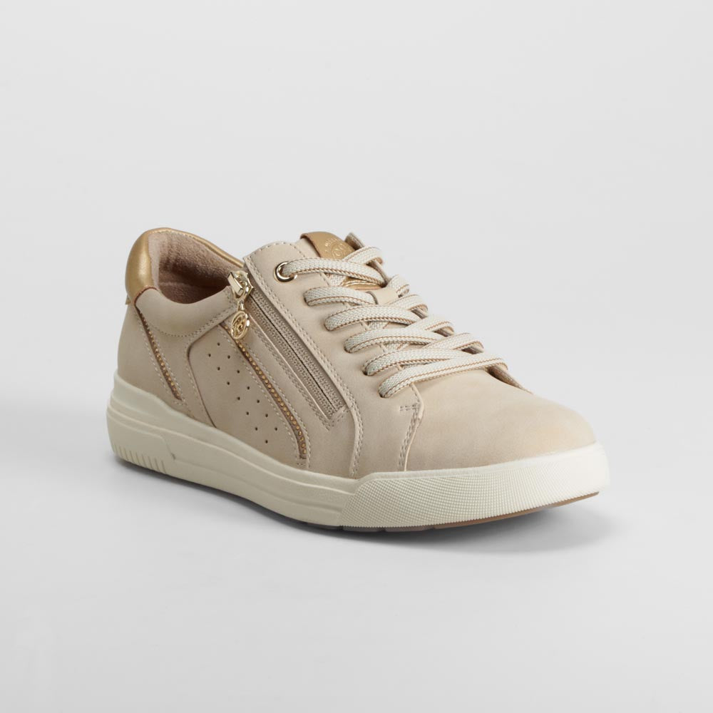 Deportiva beige con cremallera lateral RELIFE