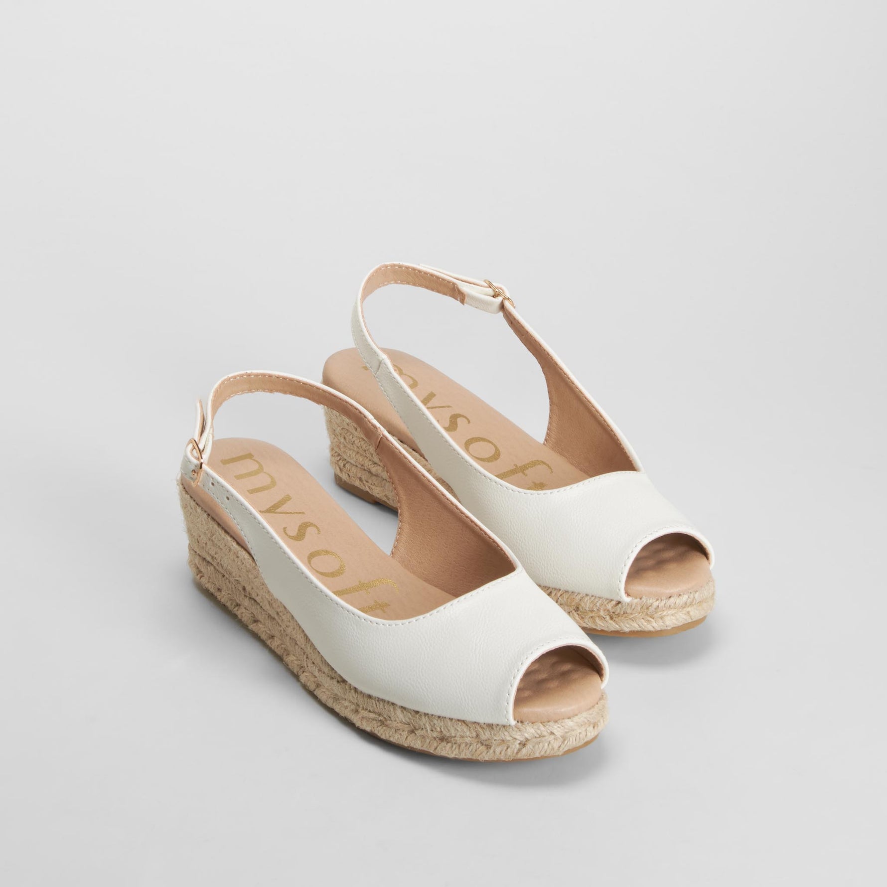 Sandalia cuña yute blanca MYSOFT