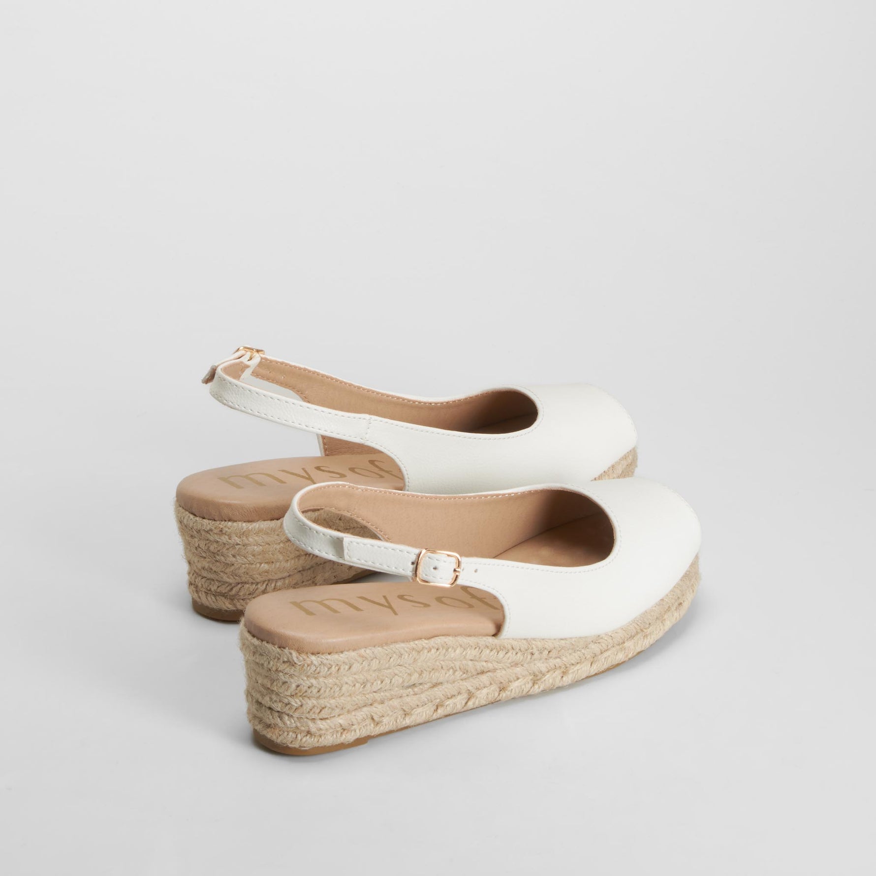 Sandalia cuña yute blanca MYSOFT