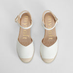 Sandalia yute cuña baja confort blanca MYSOFT