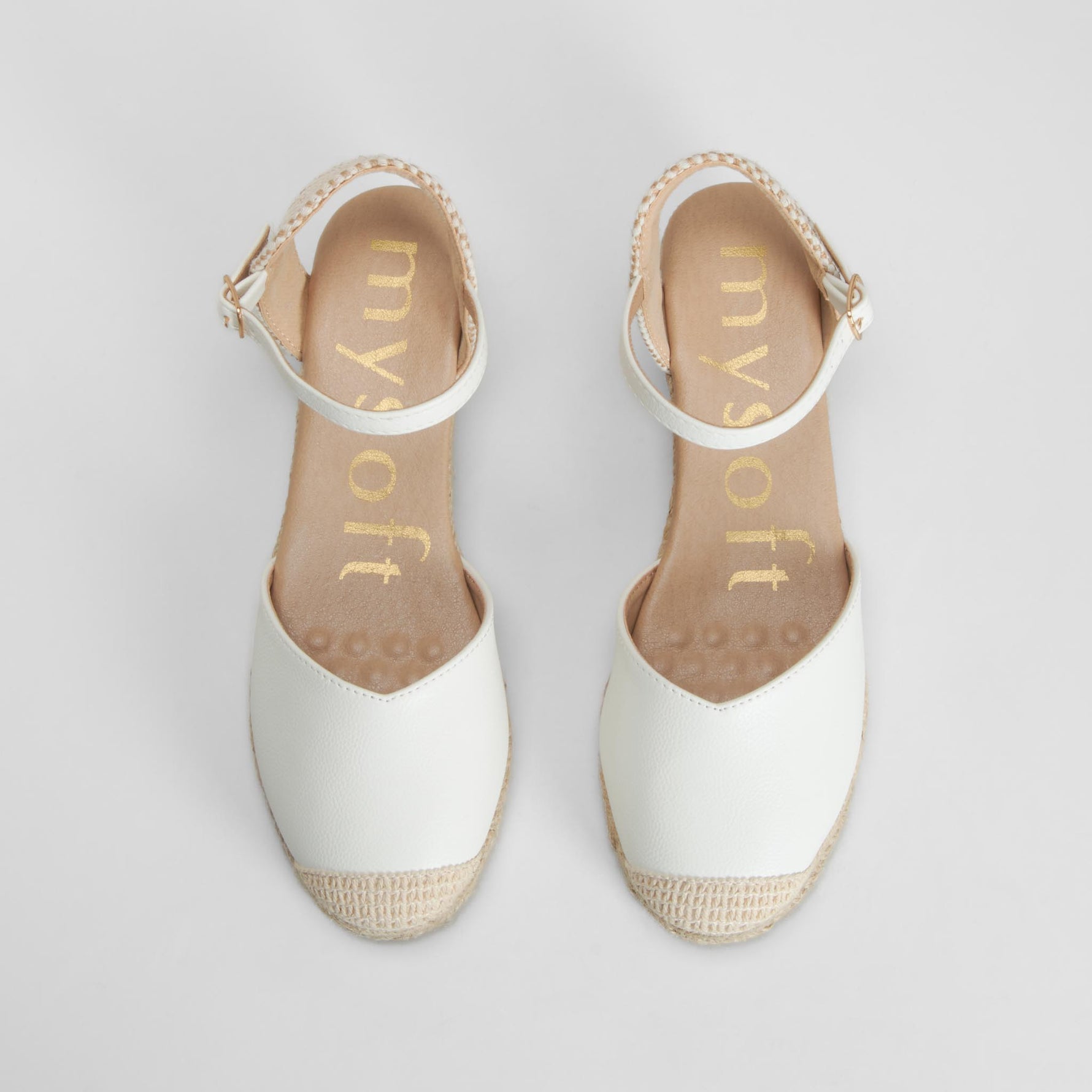 Sandalia yute cuña baja confort blanca MYSOFT