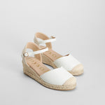 Sandalia yute cuña baja confort blanca MYSOFT