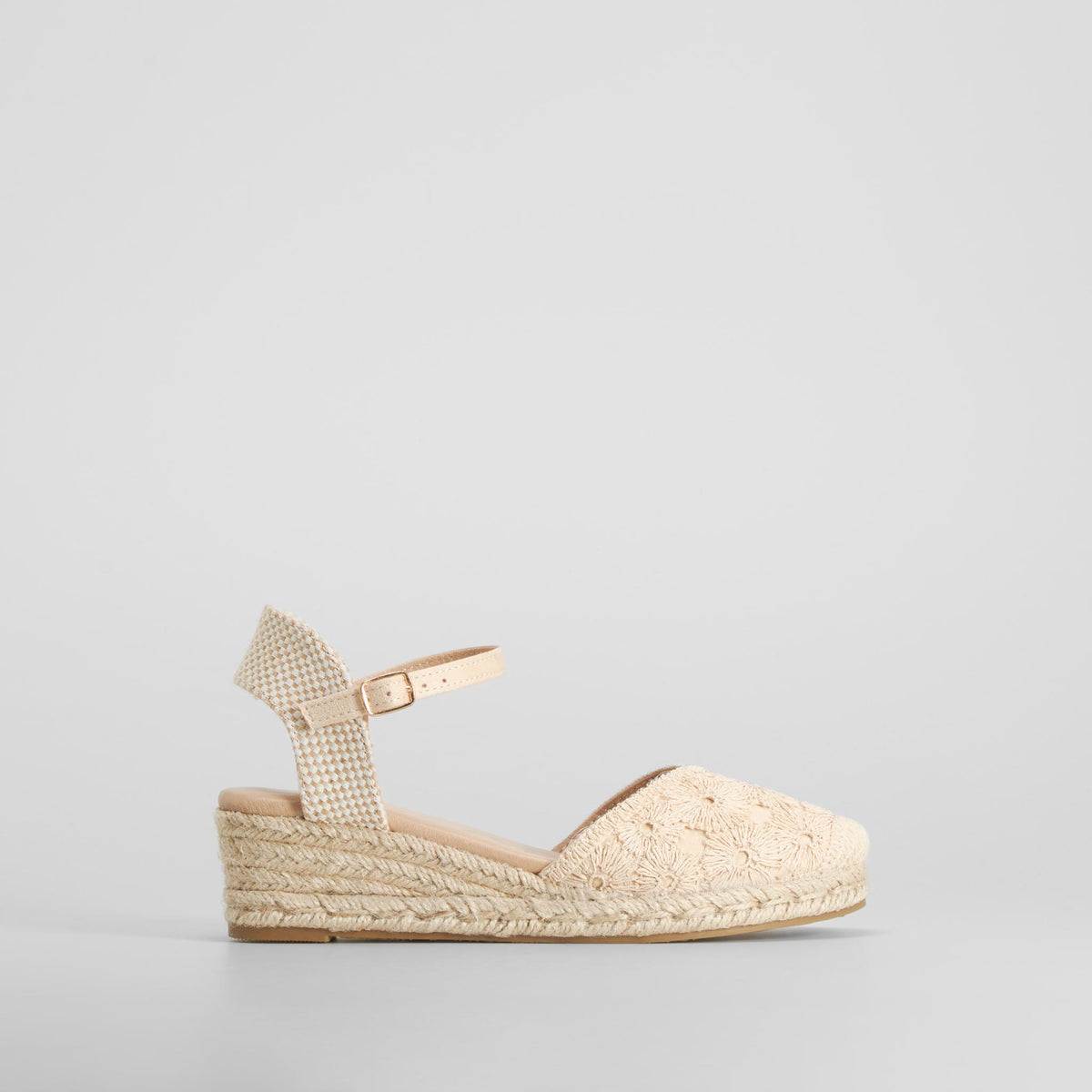 Alpargata cuña pulsera beige MYSOFT