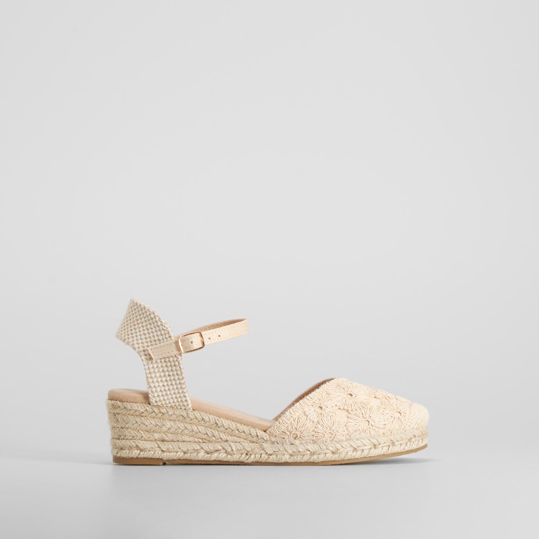 Alpargata cuña pulsera beige MYSOFT