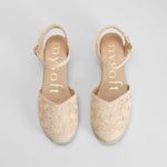 Alpargata cuña pulsera beige MYSOFT
