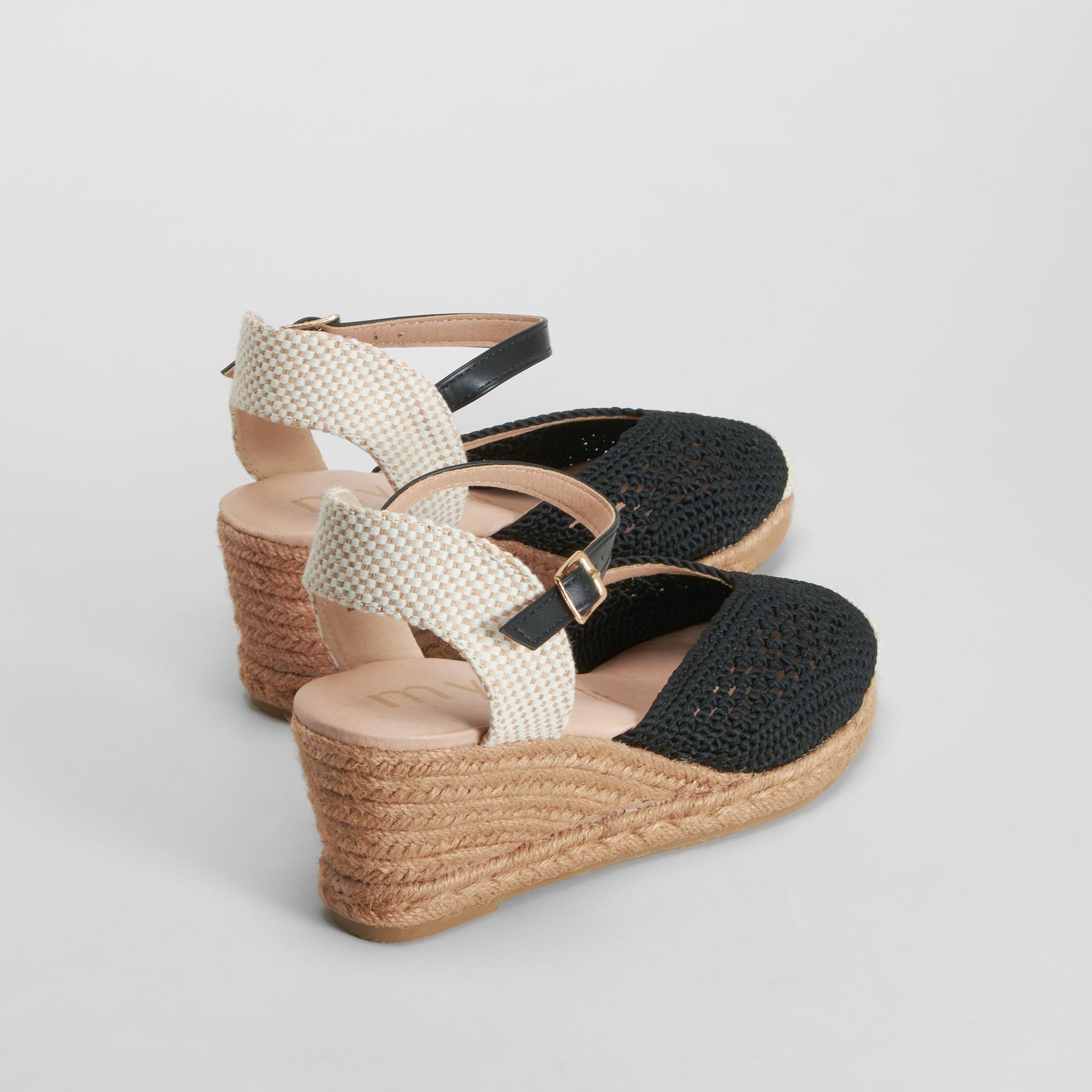 Alpargata cuña yute negro MYSOFT