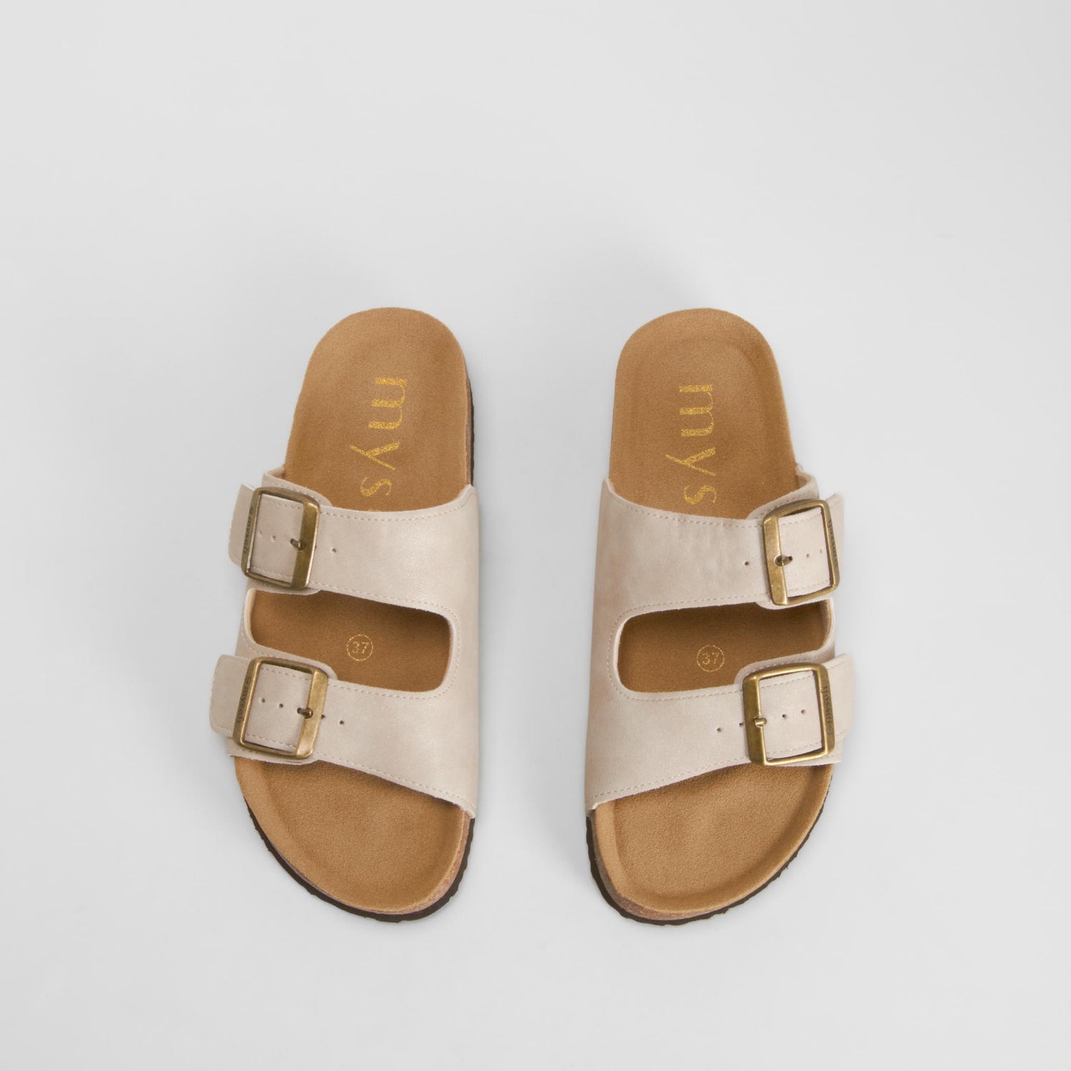 Sandalia bio doble hebilla beige MYSOFT