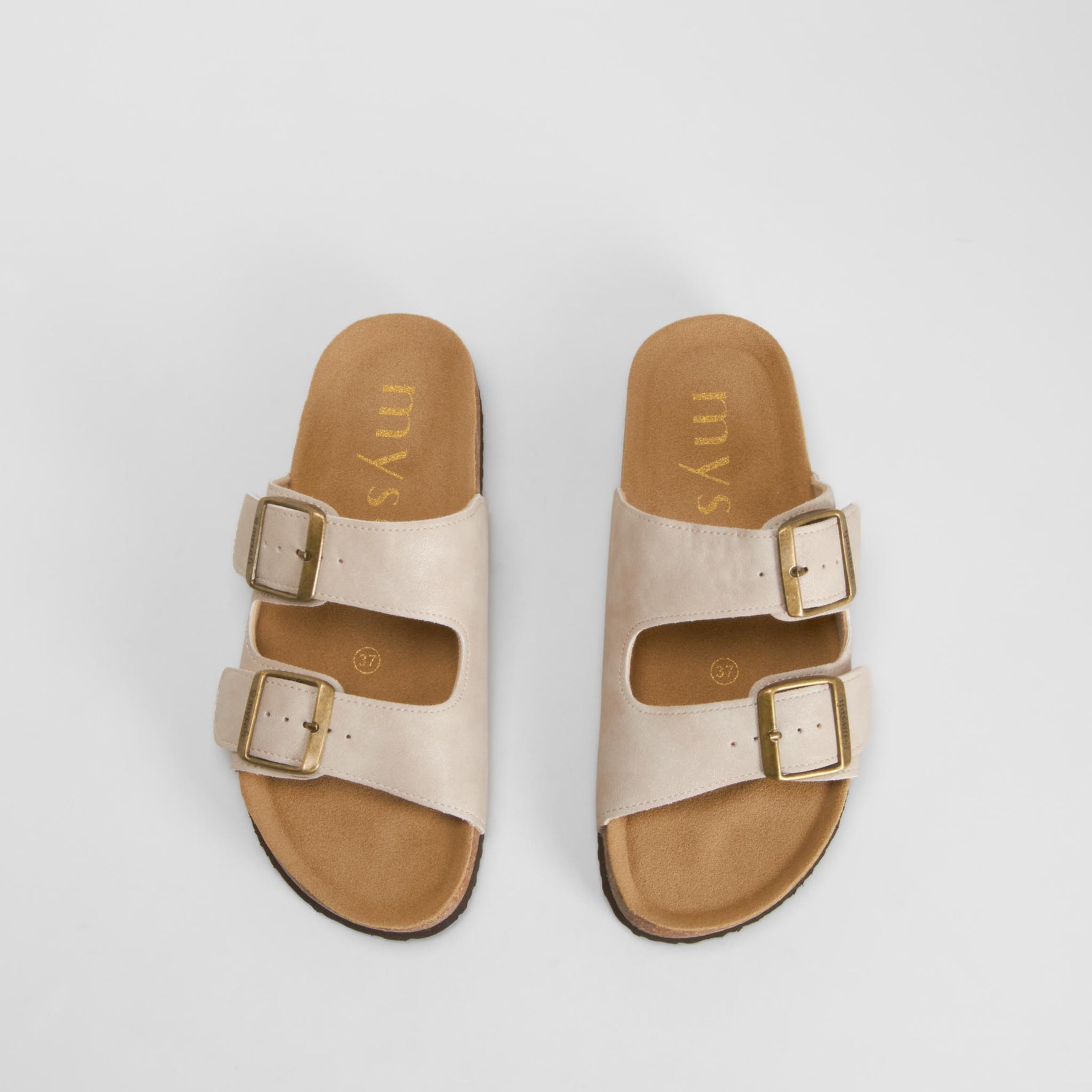 Sandalia bio doble hebilla beige MYSOFT