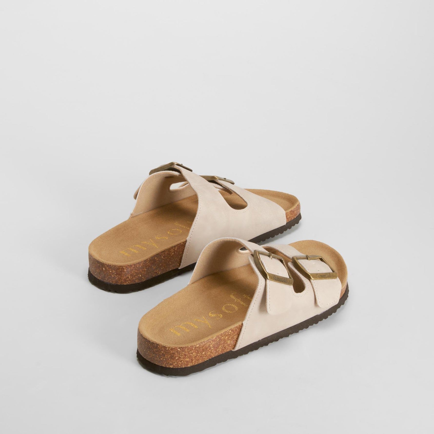 Sandalia bio doble hebilla beige MYSOFT
