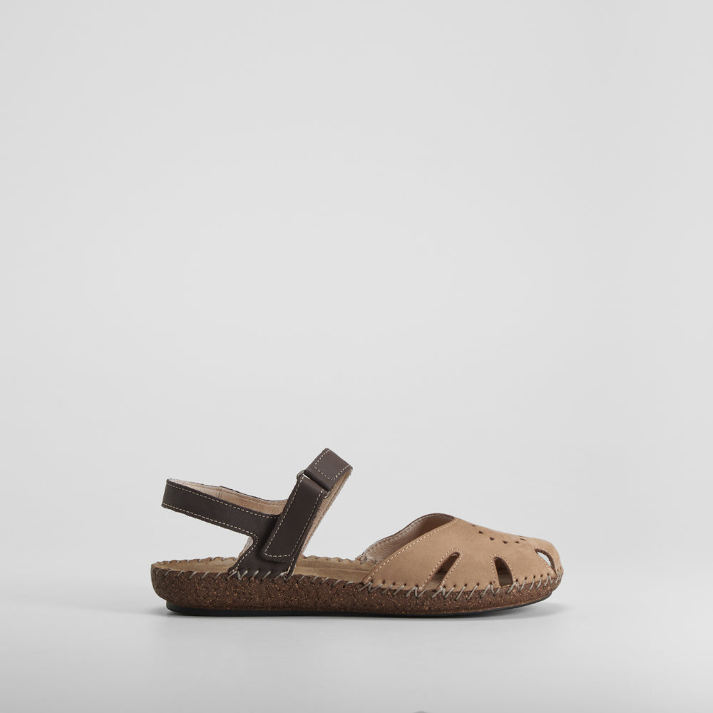 Sandalia piel beige WALK AND FLY