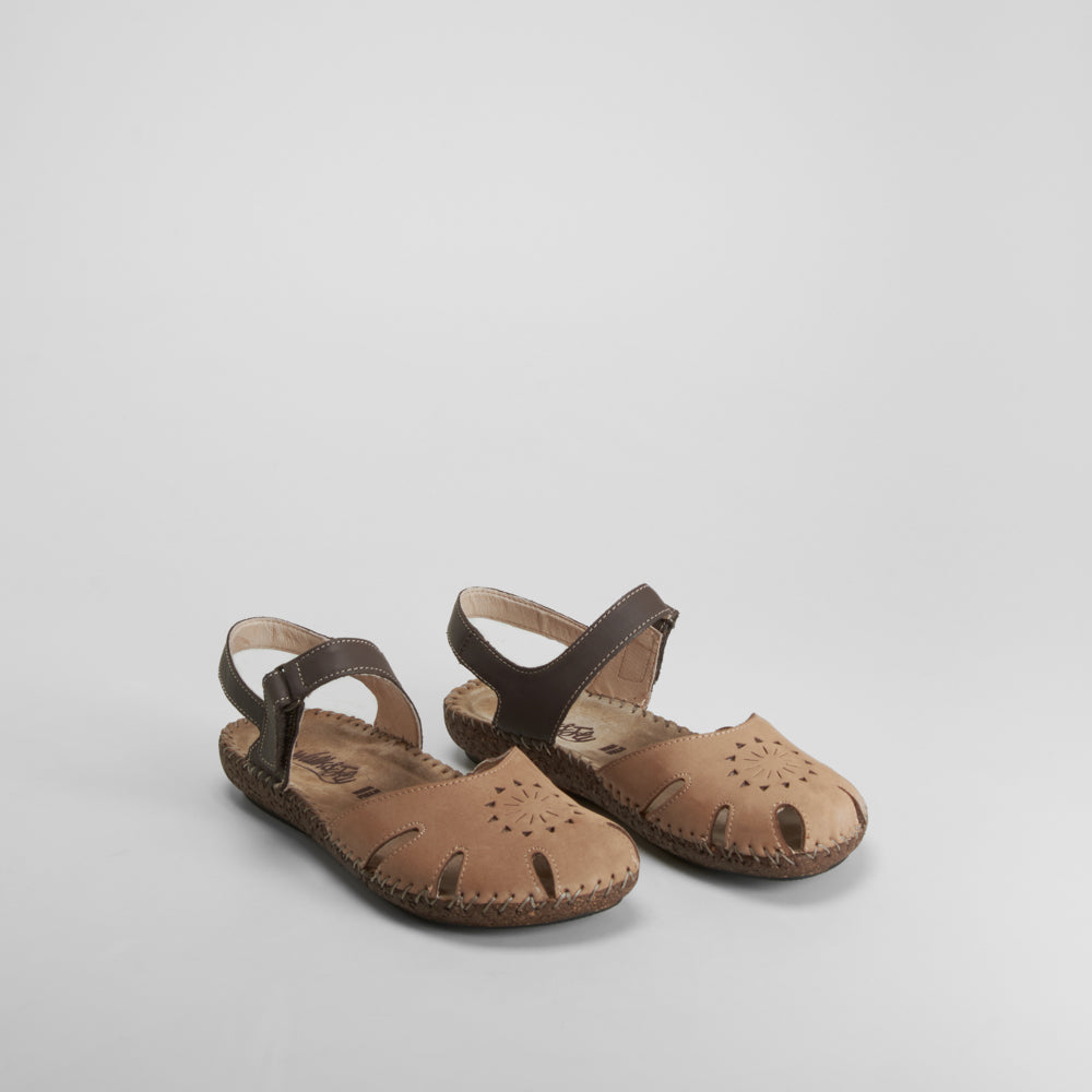 Sandalia piel beige WALK AND FLY