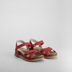 Sandalia cuña piel roja WALK AND FLY