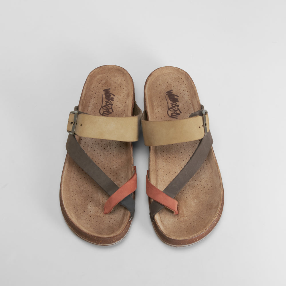 Sandalia esclava piel multicolor WALK AND FLY