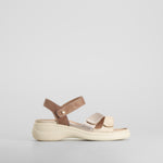 Sandalia cuña tiras beige MYSOFT