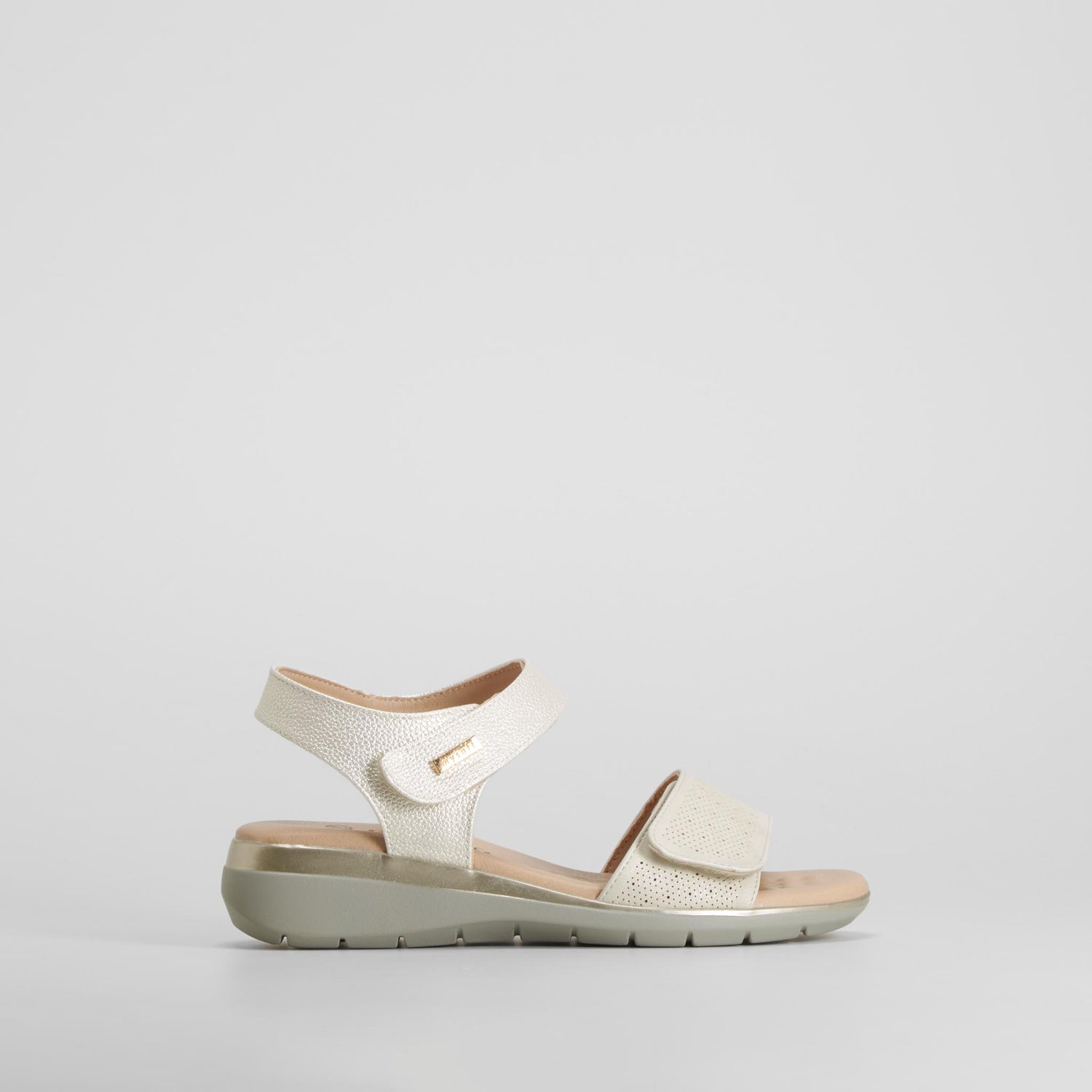 Sandalia velcro plata MYSOFT