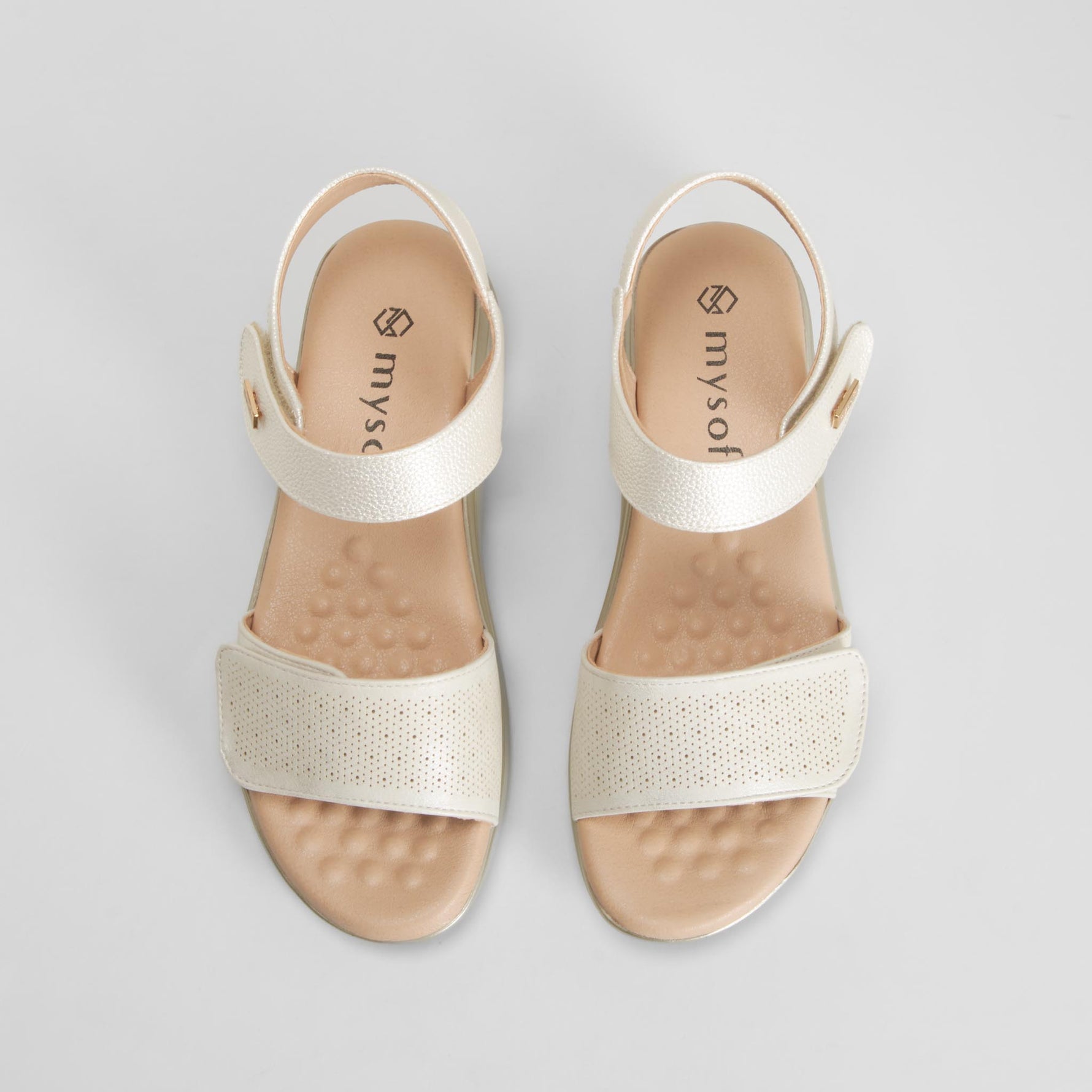 Sandalia velcro plata MYSOFT