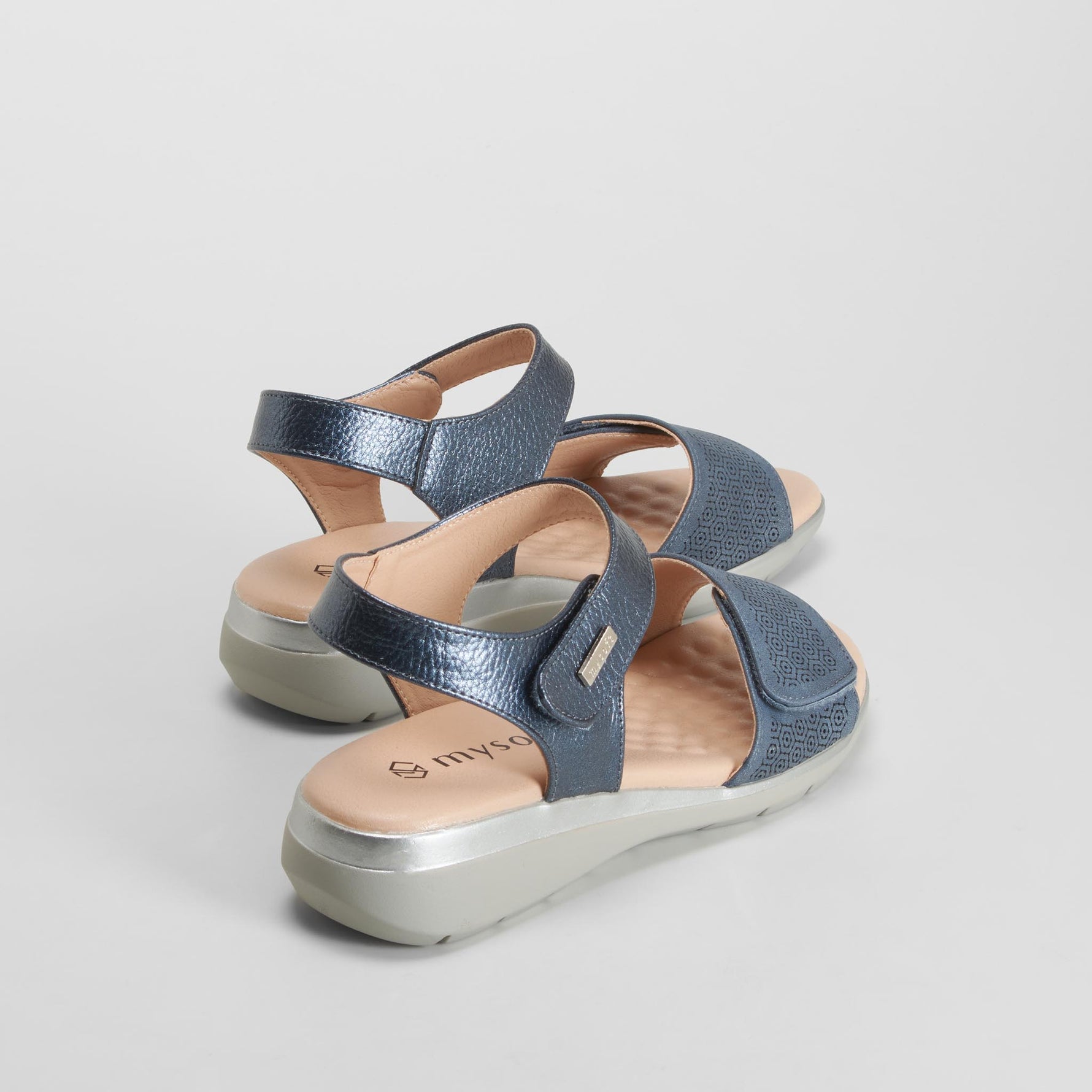 Sandalia dos tiras velcro azul MYSOFT