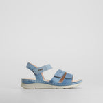 Sandalia tiras velcro azul MYSOFT
