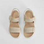 Sandalia cuña velcros beige MYSOFT