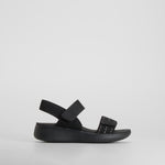 Sandalia cuña velcros negra MYSOFT