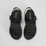 Sandalia cuña velcros negra MYSOFT
